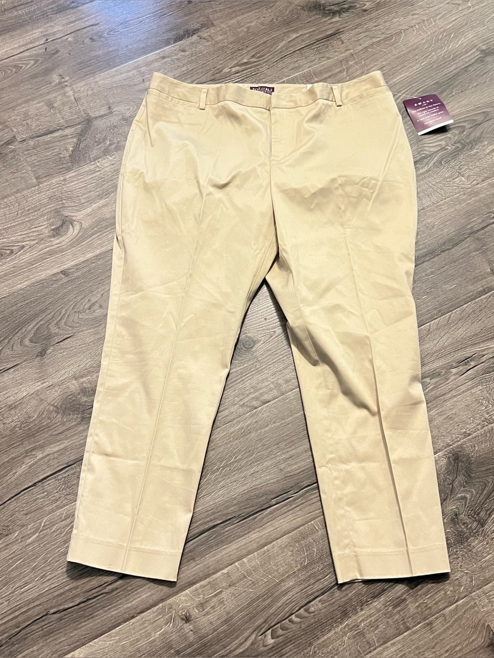 NWT Dressbarn Roz & Ali The Smart Fit Ankle Khaki Pants Size 14W Casual Career